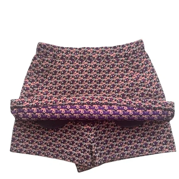 NWT Maje Floral Jacquard Skirt Front Shorts SZ 36/S Pink Skort Pockets Girly - Picture 6 of 14